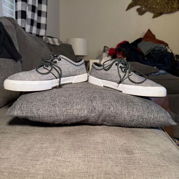 Polo Ralph Lauren Faxon Low in gray chambray canvas pony Sz 10.5D - Picture 8 of 8